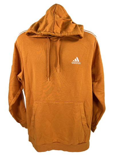 adidas Men's Orange Essential Pullover Hoodie Sweatshirt - XL