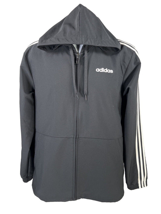 adidas Men's Black Full Zip Hooded Warm Up Lightweight Jacket - S