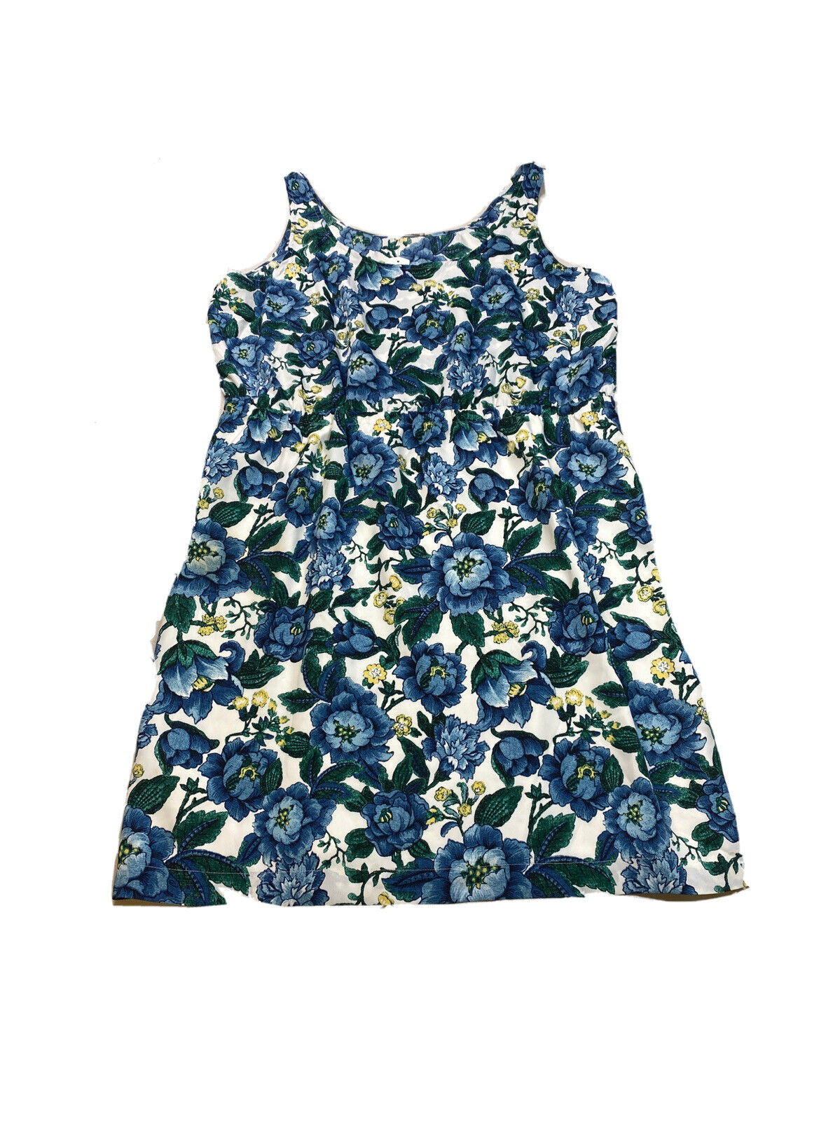 NEW LOFT Women's Blue/Green Floral Sleeveless Fit and Flare Dress - 16