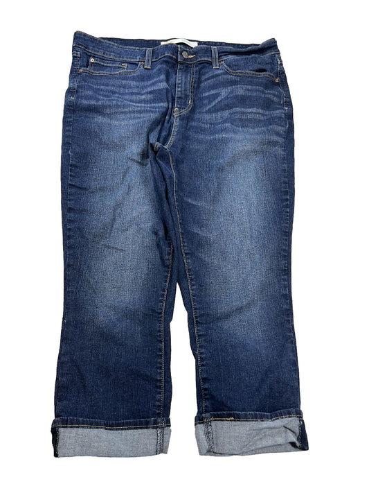 Levis Signature Women's Dark Wash Mid Rise Capri Denim Jeans - 18