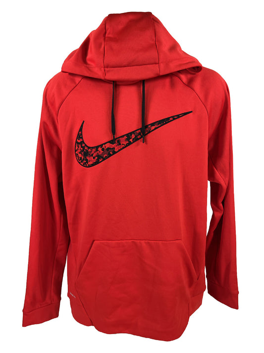 Nike Men's Red Therma-Fit Funnel Neck Pullover Hoodie - L