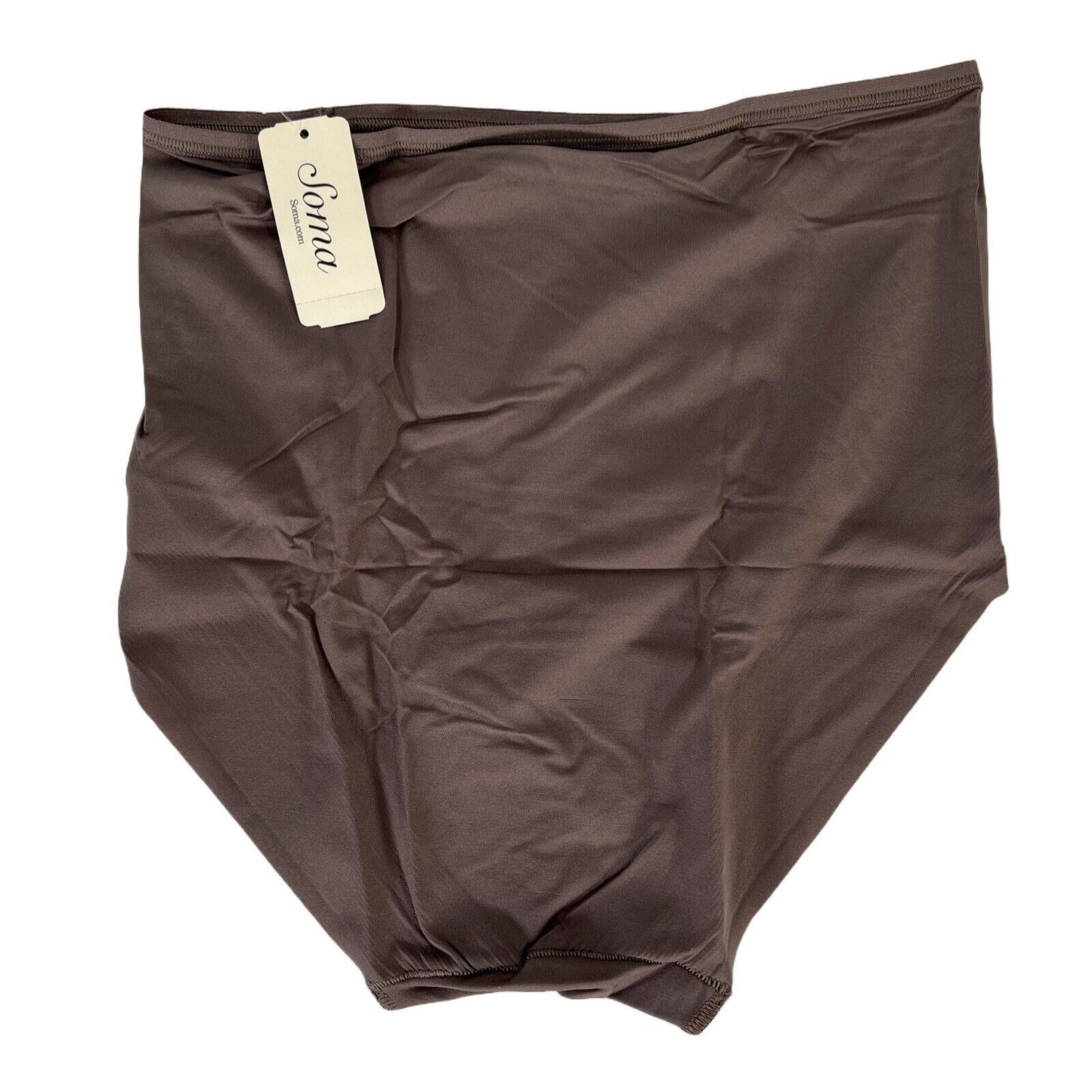 NEW Soma Women's Brown Vanishing Edge Micro Modern Brief Underwear - L
