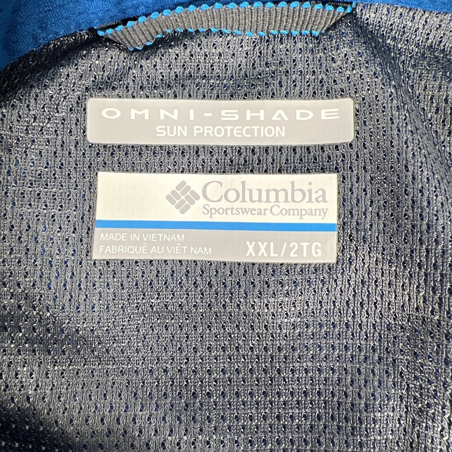 Columbia Men's Blue Snap Button Omni Shade Shirt - XXL