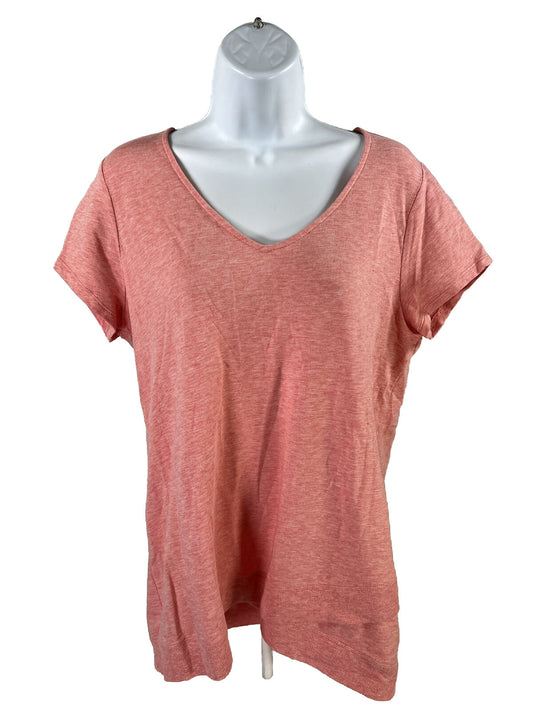 Pure Jill Women's Pink Short Sleeve V-Neck T-Shirt - M