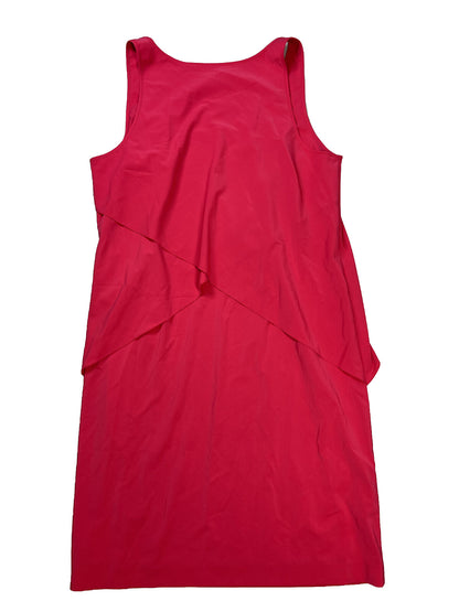 Ann Taylor Vestido recto con detalles en capas, sin mangas, color rosa, para mujer - 4