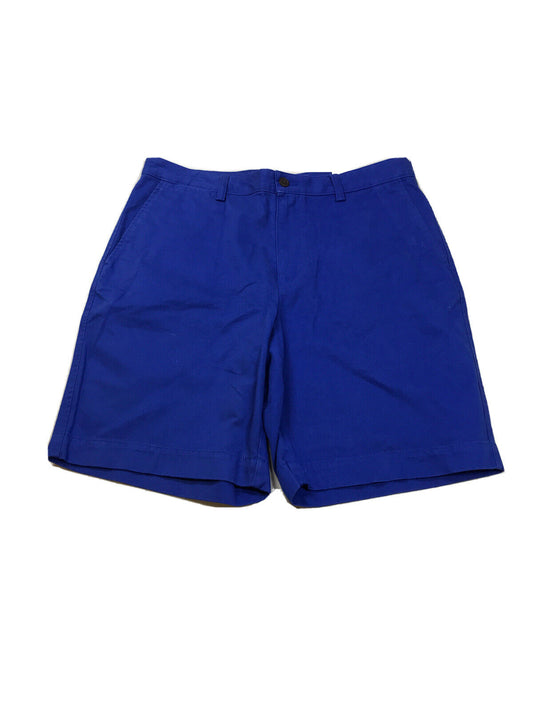 NUEVOS pantalones cortos chinos informales de corte tradicional azul de Lands End para hombre - 34