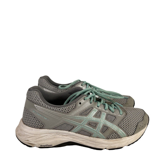 Asics Women's Gray/Blue Gel Contend 5 Lace Up Running Shoes - 7 Wide