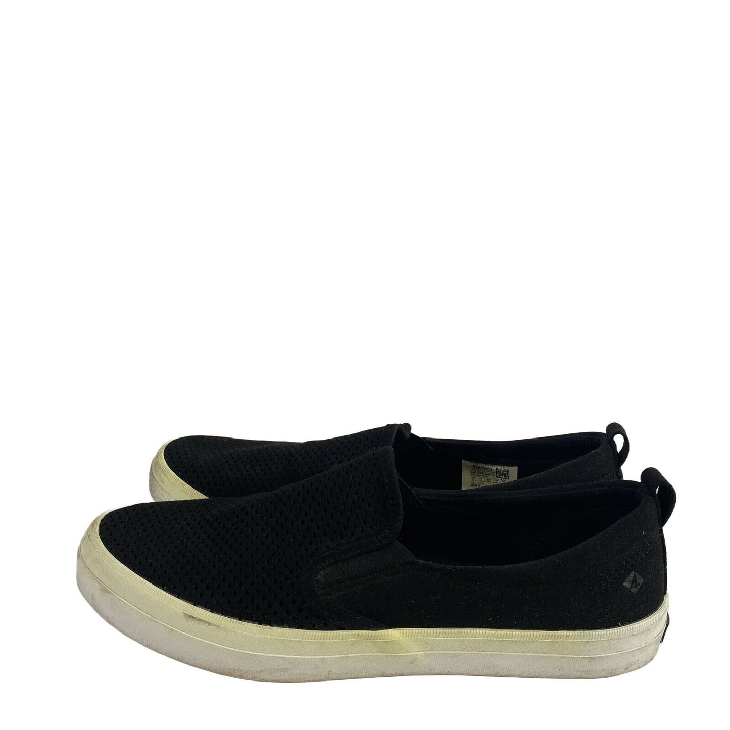 Sperry Women's Black Suede Slip On Perforated Casual Sneakers 11