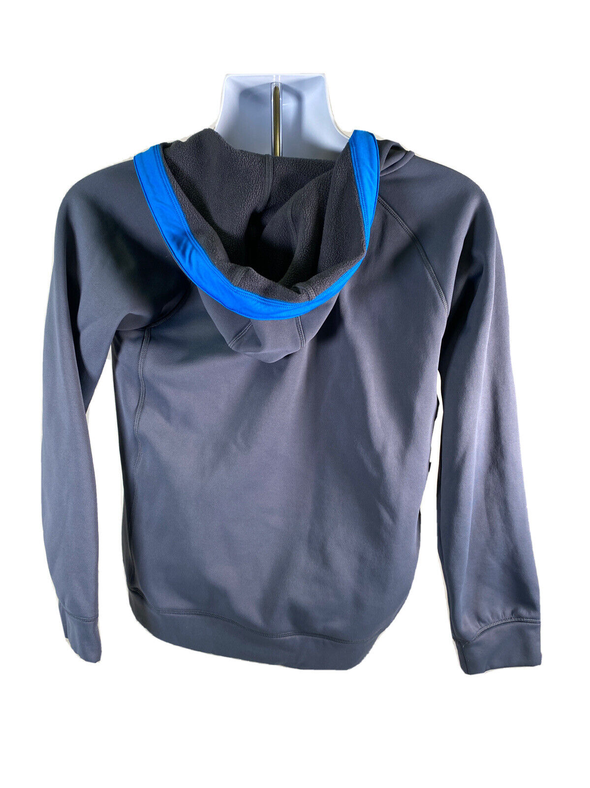 Adidas Boys Youth Blue Full Zip Fleece Lined Hoodie Sweatshirt Sz XL 18