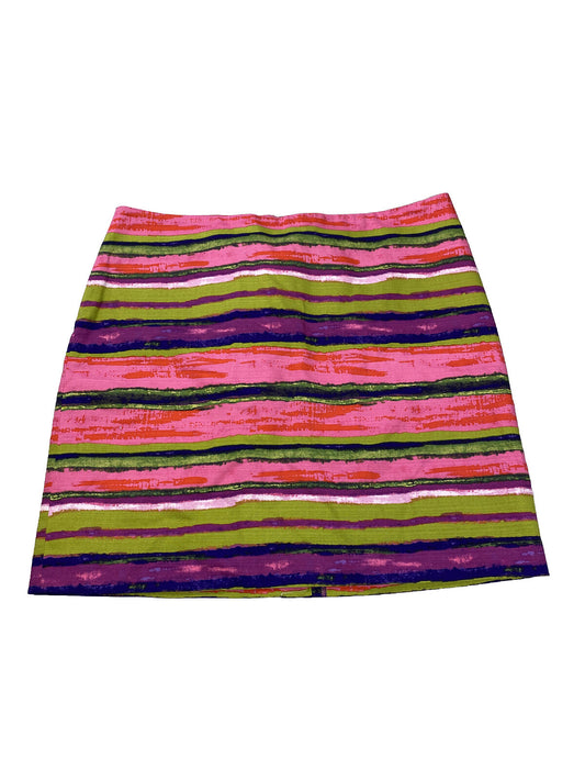 NEW Ann Taylor Women's Pink/Multi-Color Striped Straight Pencil Skirt -18