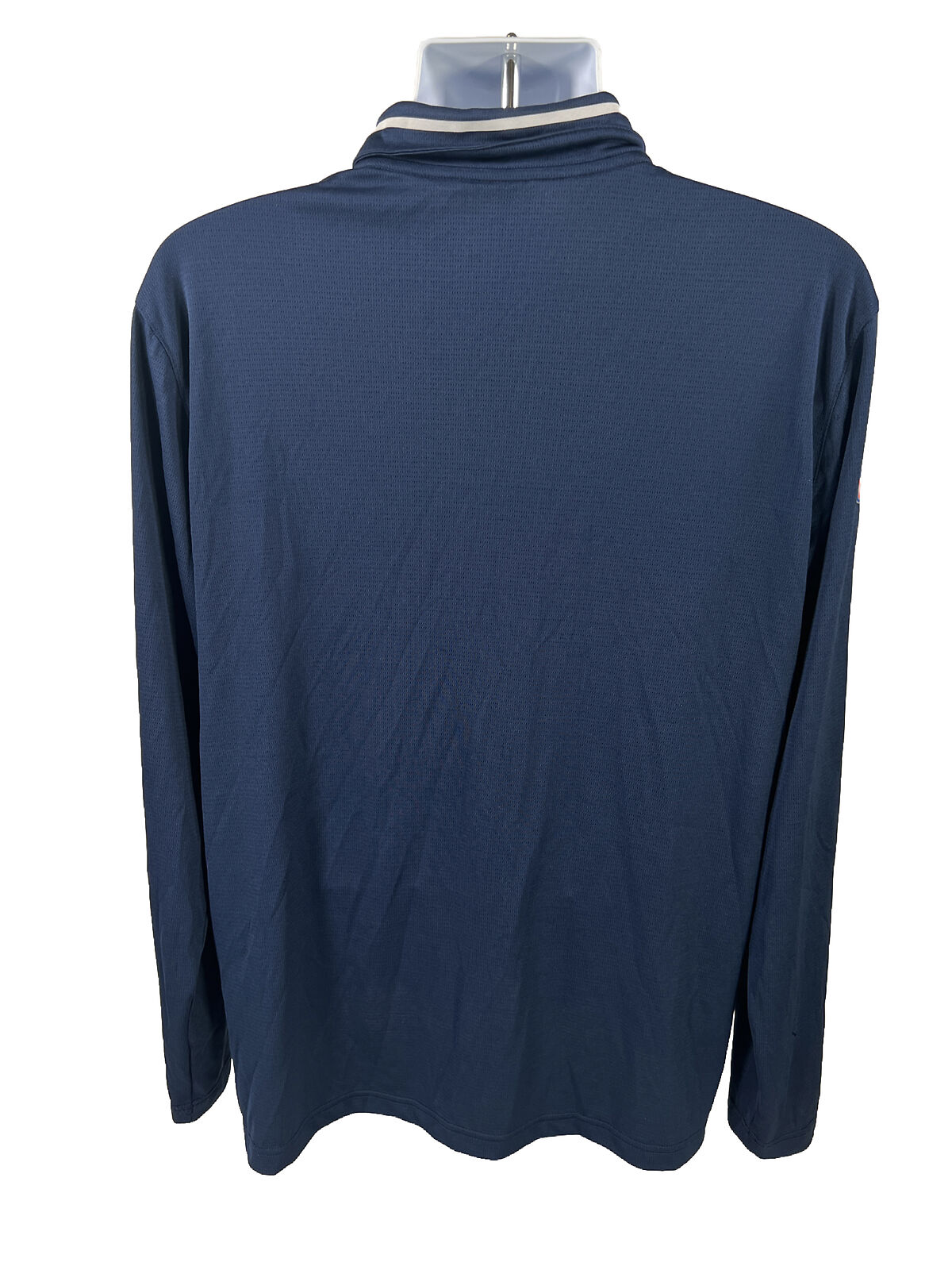 Nike Men's Navy Blue Patriots Football Long Sleeve Polo Shirt - L