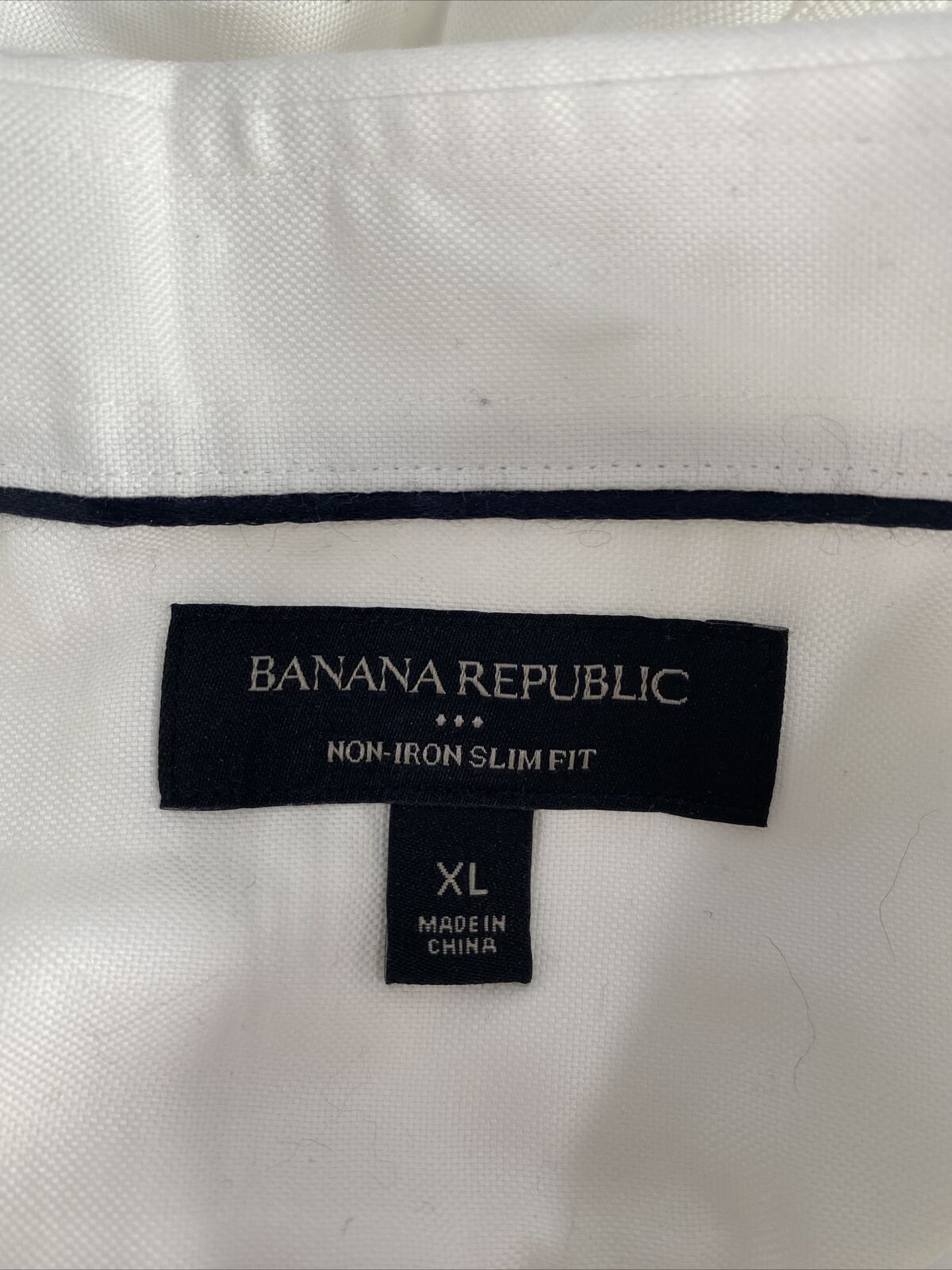 Banana Republic Men's White Non-Iron Slim Fit Button Up Casual Shirt - XL