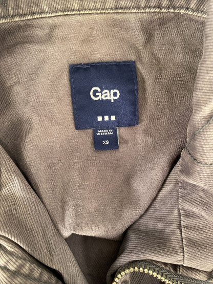 GapChaqueta gris de manga larga con cremallera completa para mujer - XS