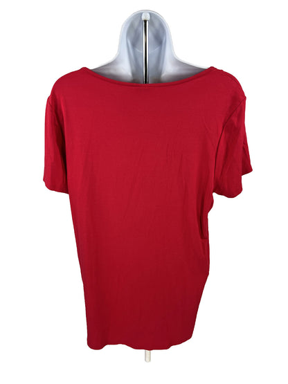 Chico's Camiseta de manga corta roja para mujer - 1/M