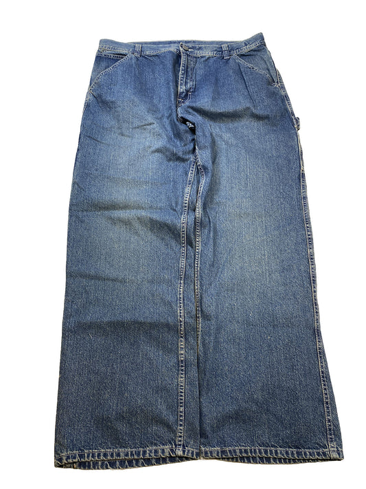 NEW Arizona Men's Medium Wash Carpenter Straight Leg Denim Jeans - 40x34
