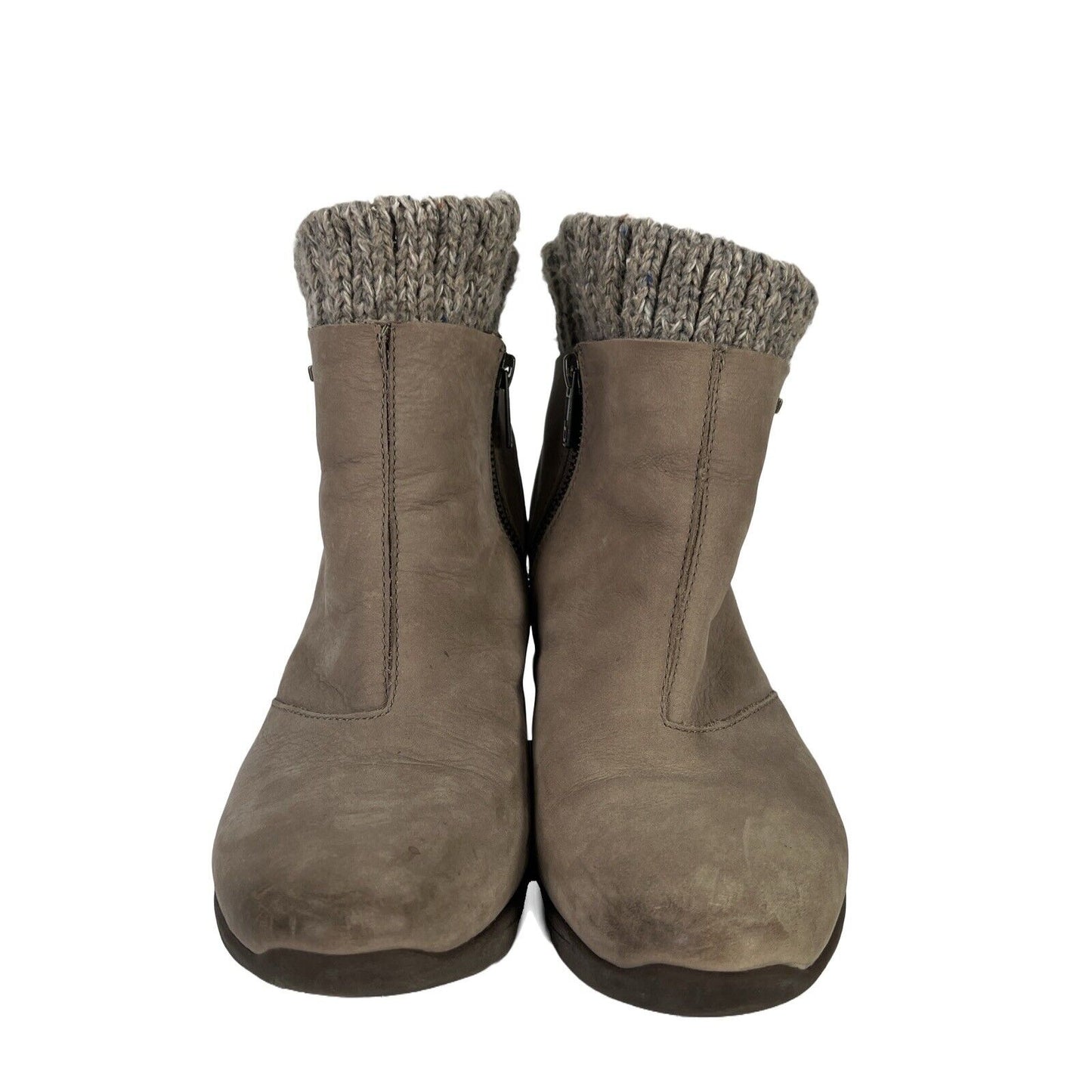 Bionica Women's Beige Suede Knit Lined Ankle Boots - 9