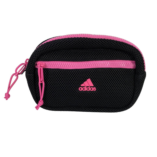 adidas Women's Black & Pink Mesh Zip Athletic Fanny Pack Waist Bag