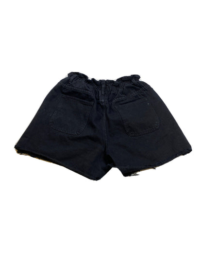NUEVO Polly Pantalones cortos de mezclilla negros con cintura elástica y bolsa de papel para mujer - 6