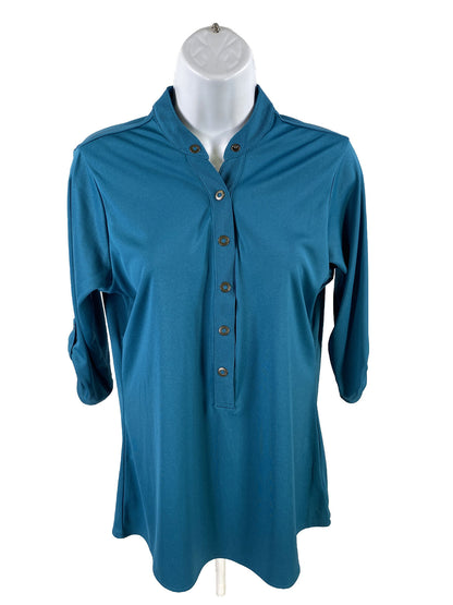 NEW OGIO Women's Blue 3/4 Sleeve Athletic Henley Shirt - M