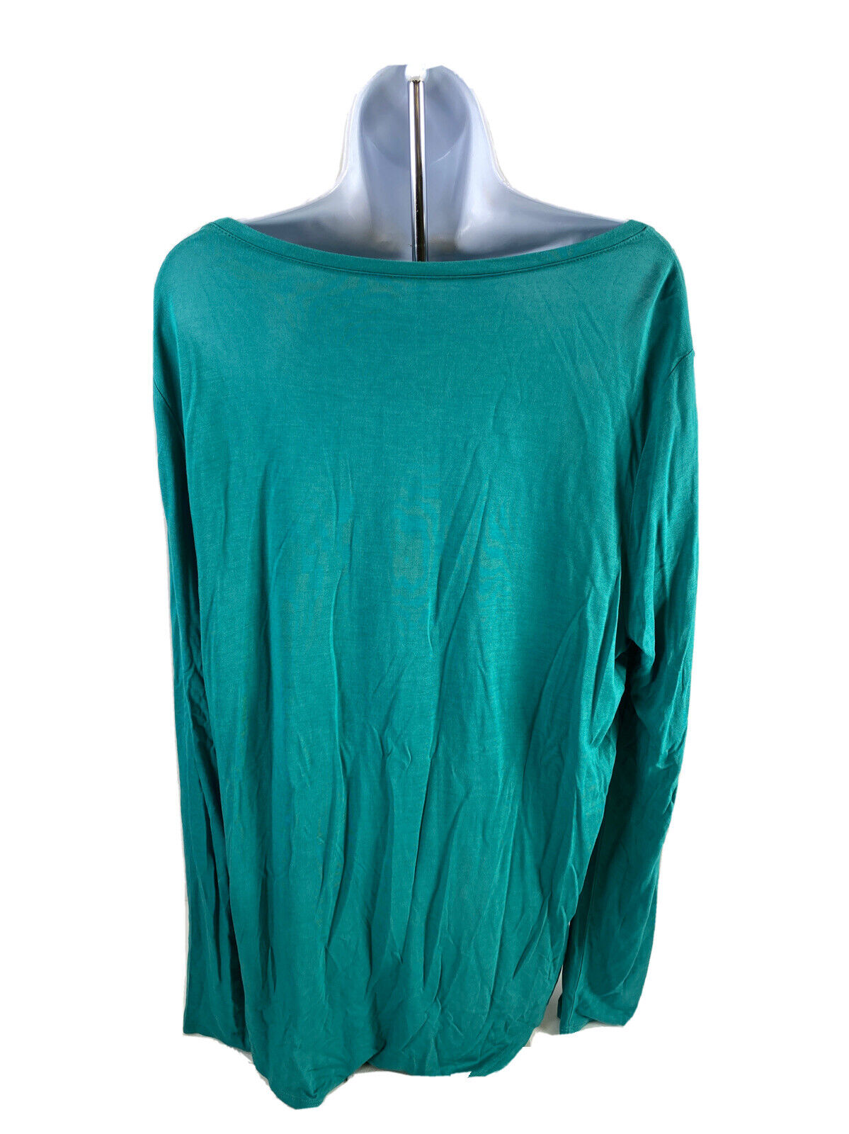 NEW LOFT Women's Blue Long Sleeve Sheer Front T-Shirt - XL