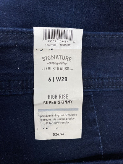 NUEVOS jeans súper ajustados de talle alto y lavado oscuro para mujer Levi's Signature - 6