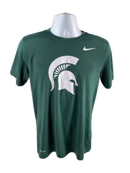 Nike Men's Green Short Sleeve Michigan State Graphic T-Shirt - S