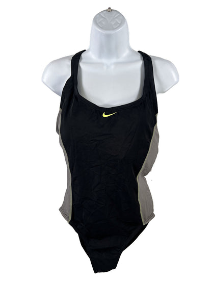 NEW Nike Women's Black/Gray Color Surge Powerback One Piece Swimsuit - XL