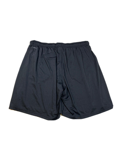 Reebok Pantalones cortos deportivos de poliéster negro para hombre con bolsillos - 2XL