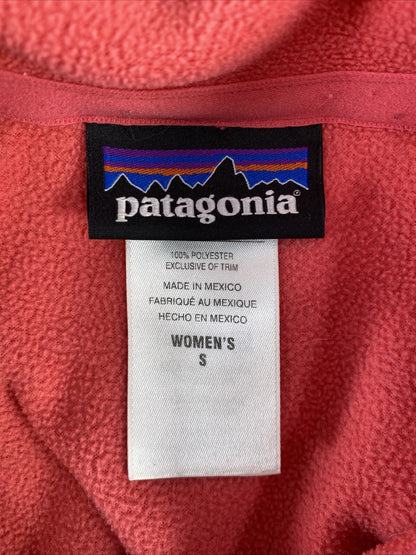 Patagonia Chaqueta tipo jersey rosa de manga larga con cremallera de 1/4 para mujer - S