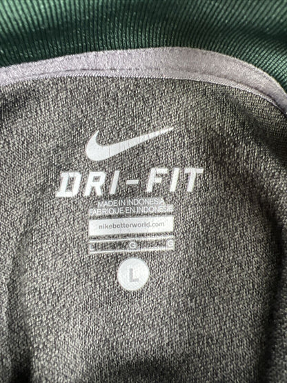 Nike Sudadera tipo pulóver Michigan State Dri-Fit gris/verde para hombre - L
