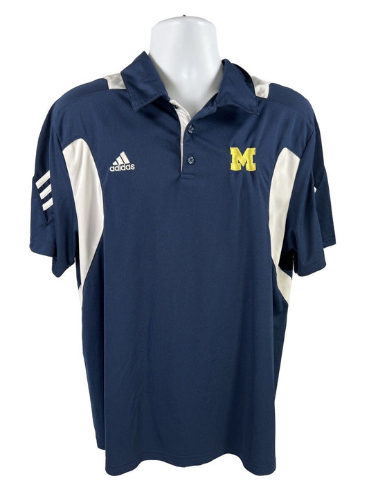 Adidas Polo Scorch de la Universidad de Michigan Wolverines azul para hombre - XL