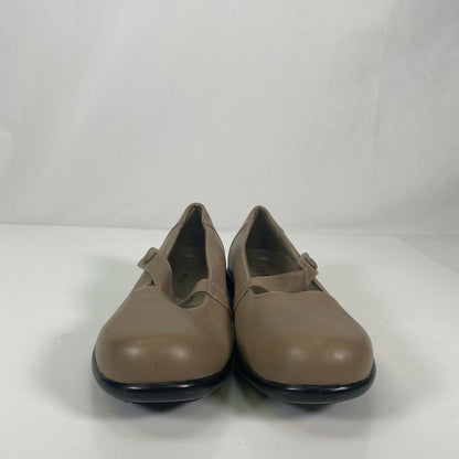 P.W. Minor Women's Taupe Leather Classic Marry Jane Walking Shoes Sz 5.5