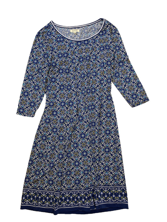 Max Studio Women's Blue 3/4 Sleeve Pleated A-Line Knee Length Dress - S