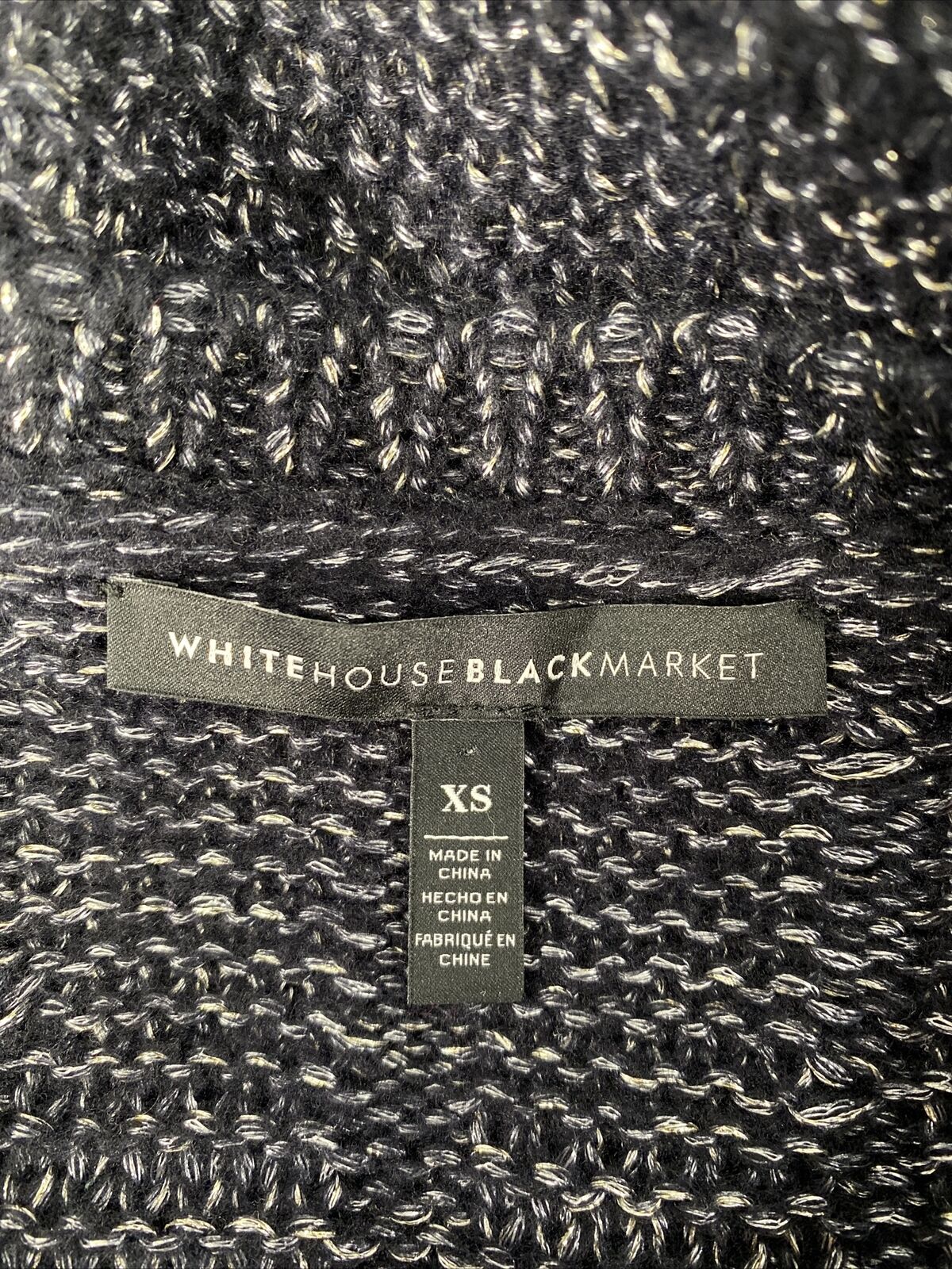 White House Black Market Suéter azul metálico para mujer - XS