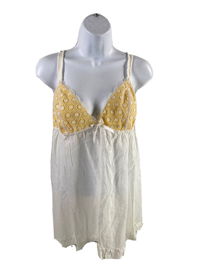 NEW Victoria's Secret Yellow &  White Sunflower Lace Nightgown Top - L