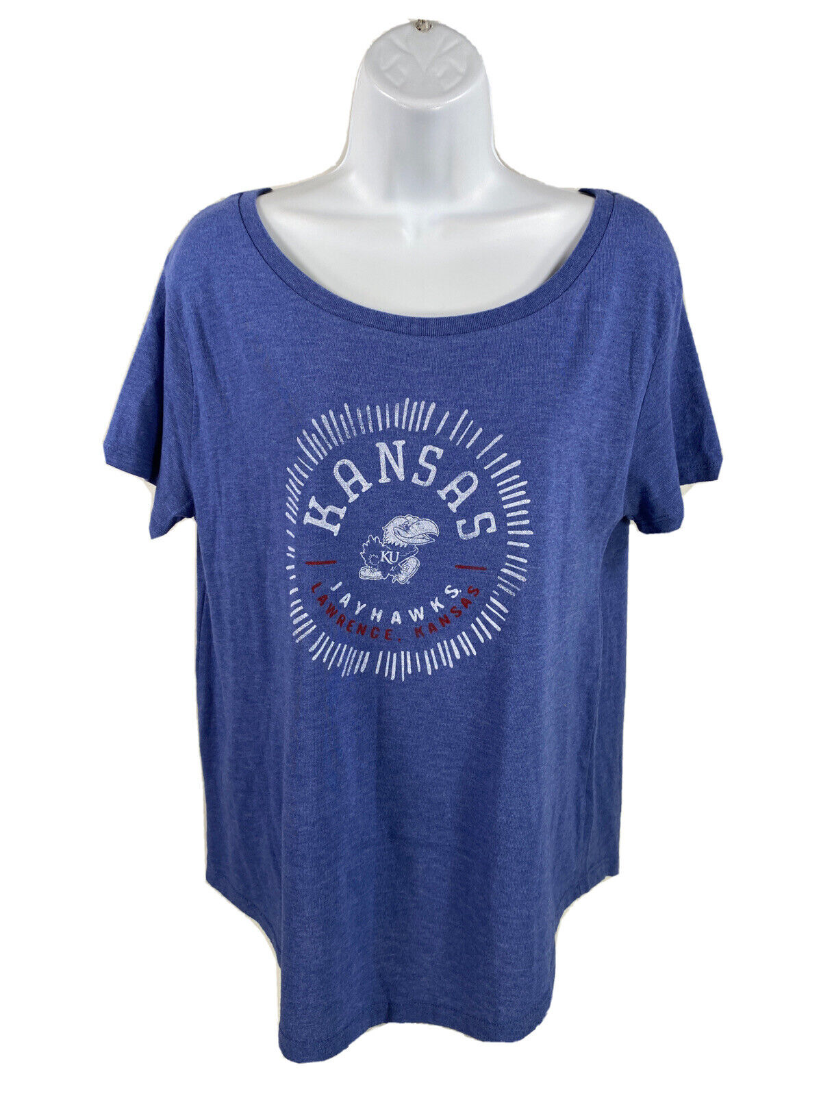 NEW Alternative Women's Blue Kansas Jayhawks Short Sleeve T-Shirt - M