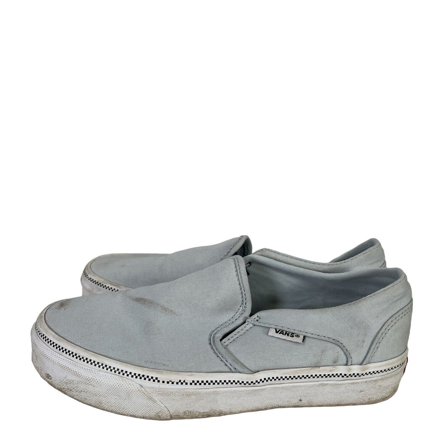 Vans Women's Blue Canvas Slip On Casual Loafer Sneakers - 6