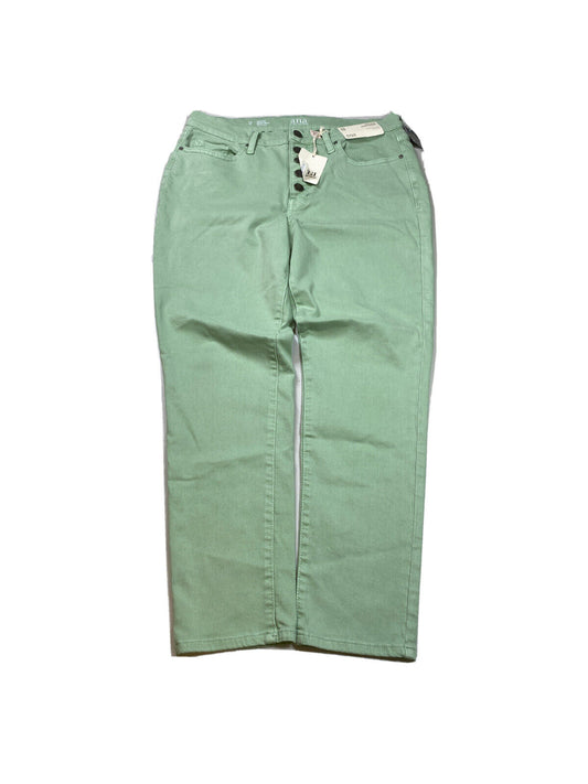 NUEVOS jeans tobilleros ajustados de talle alto y color verde de Ana para mujer - 12