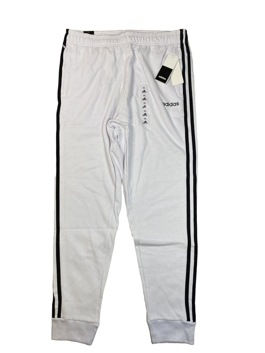 NEW adidas Men's White/Black Tricot Regular Tapered Jogger Sweatpants -XL
