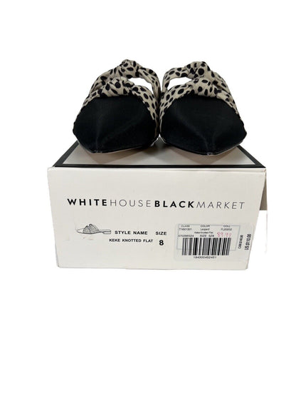 NEW White House Black Market Women's Black Knotted Pointed Toe Flats - 8