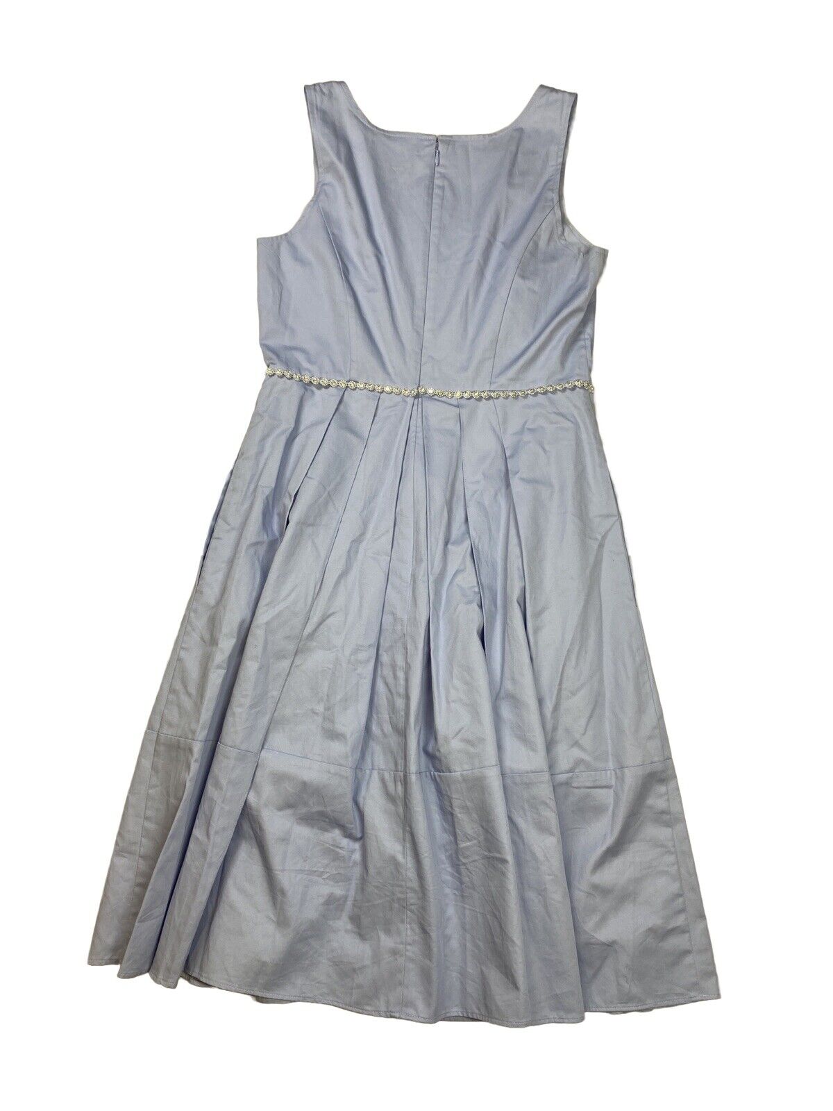 Ann Taylor Women's Light Blue Sleeveless Belted A-Line Dress - Petite 2P