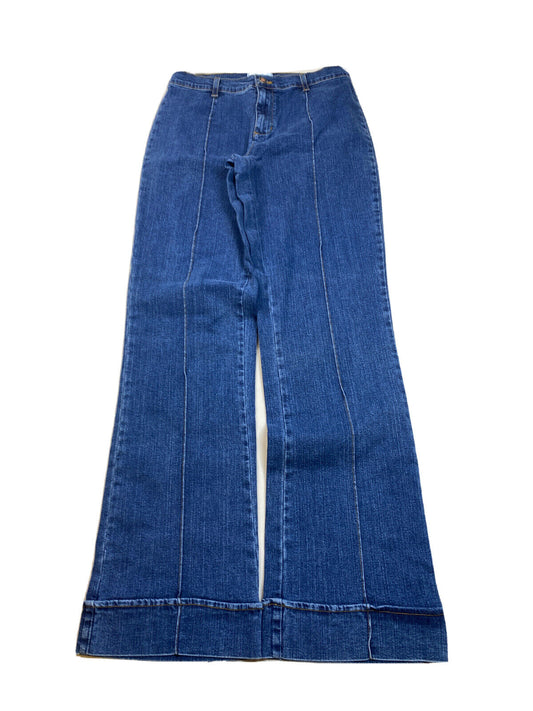 Soft Aroundings Jeans de pierna recta elásticos con lavado medio para mujer - M