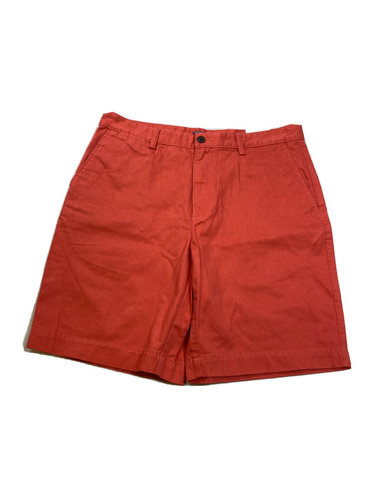 NUEVOS pantalones cortos chinos de corte tradicional en color coral rojo de Lands' End para hombre - 34
