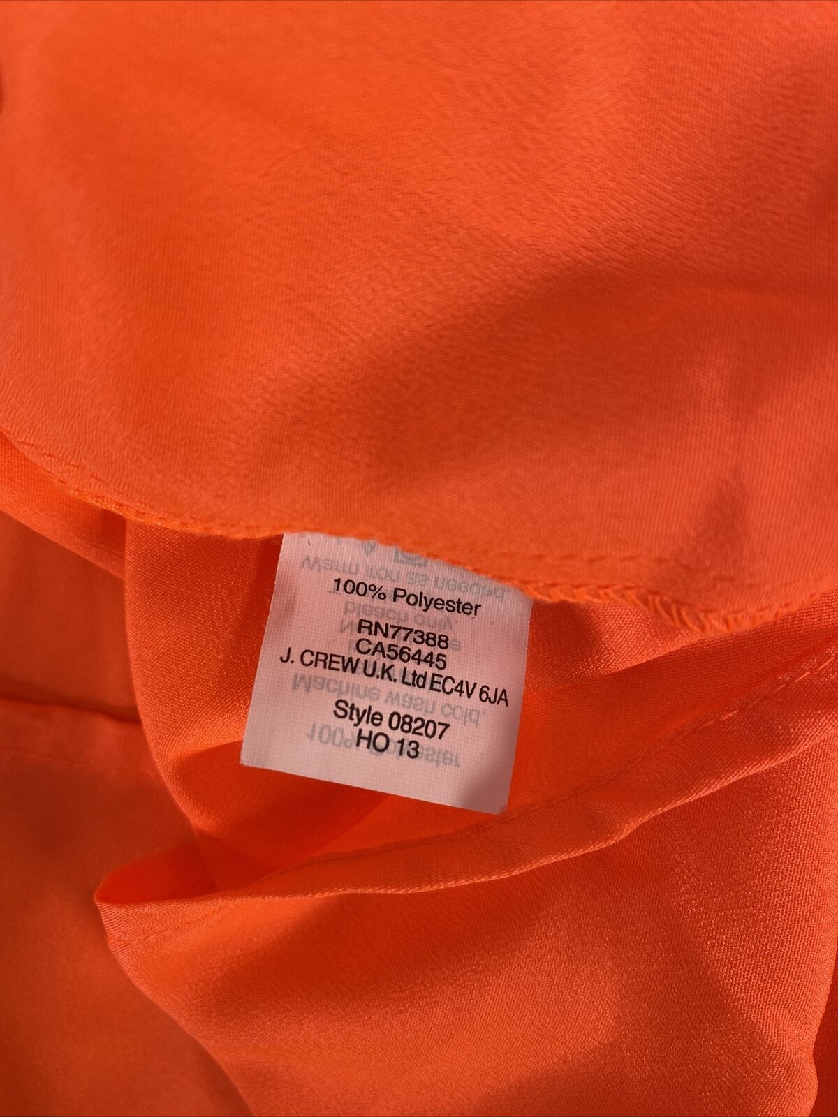 J.Crew Women's Bright Orange Draped Pocket Sleeveless Blouse - 0