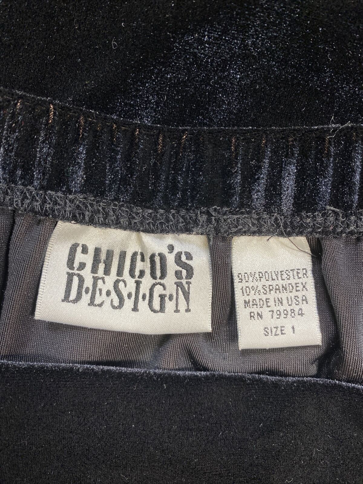 Chico's Women's Black Velour Long Straight Maxi Skirt - 1 US M