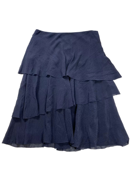 NEW Ann Taylor Women's Blue Silk Lined Tiered Mid Length Skirt - 10