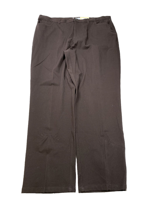 NUEVO Pantalón de vestir de pierna recta marrón Dressbarn para mujer - 18