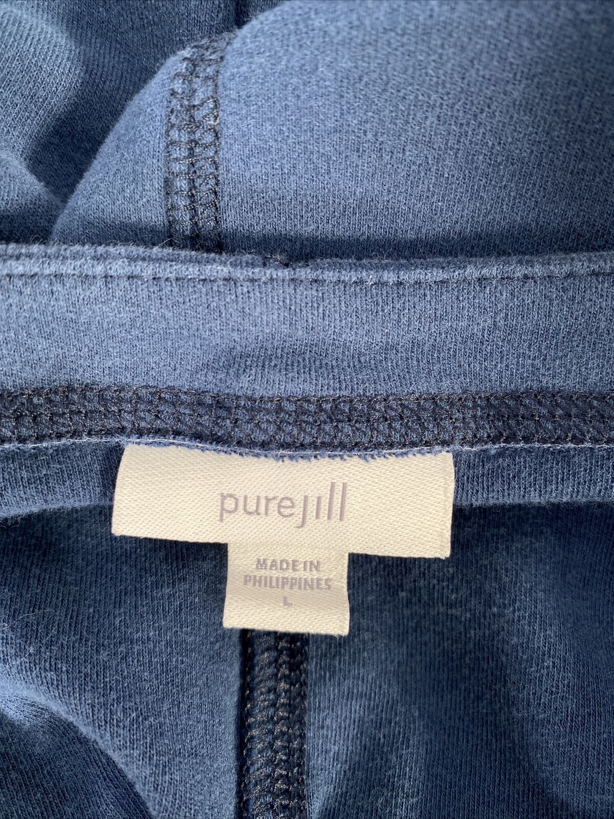 Pure Jill Women's Blue Long Sleeve Crewneck Oversized Shirt - L