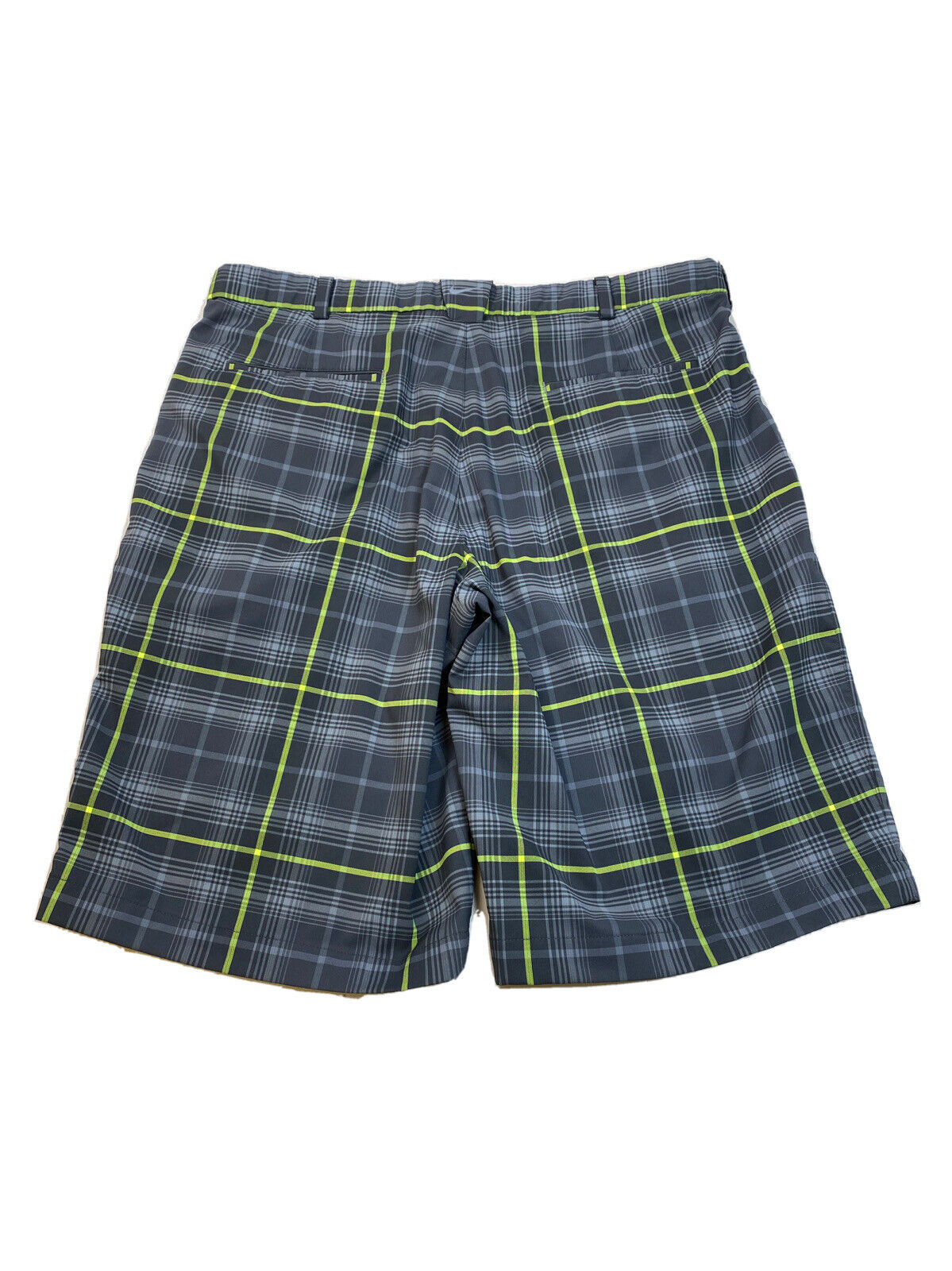 Nike Men's Gray/Yellow Dri-Fit Golf Athletic Shorts - 36