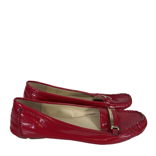 Calvin Klein Women's Red Hazie Slip On Loafer Flats - 10